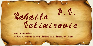 Mahailo Velimirović vizit kartica